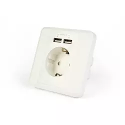 EnerGenie priključnica 2 x USB + CEE 7/3 2.4A Bela