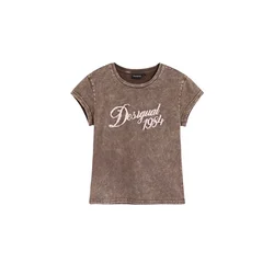 Desigual Majica pikčasto rjava / bela
