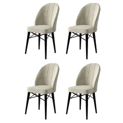 Hanah Home Set stolica Ritim, 44x96x42 cm, 4 komada, Krem-crne