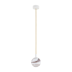 Argon 8451 - Luster na sajli ALMIROS 1xE14/7W/230V, O 12 cm, alabaster bela/zlatna