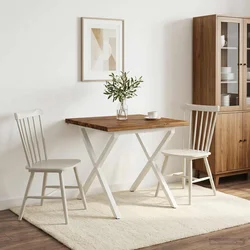 vidaXL Jedilna miza z naravno robom 70 x 70 x 75 cm