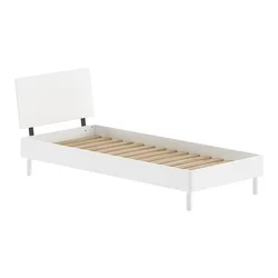 Bela postelja iz masivne bukve z letvenim dnom 90x200 cm Forrest – Vipack