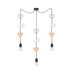 Dečiji luster na sajli TRIO 3xE27/20W/230V roze/bela