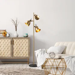 Opviq Podna lampa 13786, 37 x 37 x 162 cm, 3 x E14, 250 cm Kabl, Zlatne boje