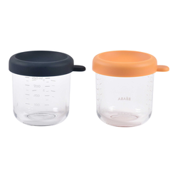 Beaba set od 2 x 250 ml staklene posude,Blu/Honey