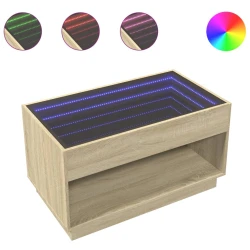 Stolić s beskonačnim LED svjetlima boja hrasta 90x50x50 cm