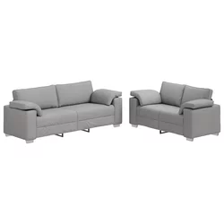 Sofa 2 pcs Oblačnosiva 219 x 80 x 82 cm tkanina