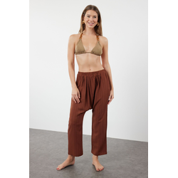 Trendyol Brown Woven Muslin Trousers