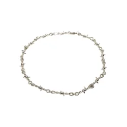 Silver Barbed Wire Necklace