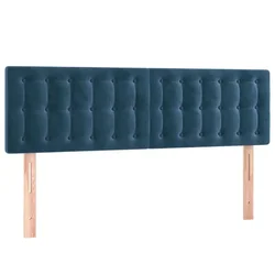 Vidaxl Posteljno vzglavje temno modra 144x5x78/88 cm žamet