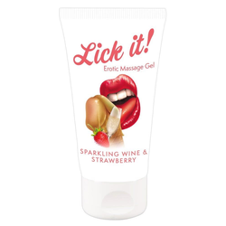 Lick It Erotsko masažno ulje, Aroma Šampanjac i jagoda, 50ml