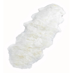Bela preproga iz ovčje kože Native Natural Double, 60 x 240 cm