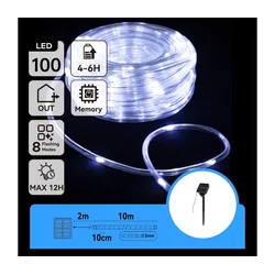 Aigostar - LED solarni lanac 100xLED/8 funkcija 12m IP65 hladno belo