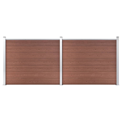 Set panela za ogradu WPC 353 x 146 cm smeđi