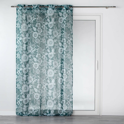 Douceur d intérieur  Voile zavese PANNEAU A OEILLETS 140 x 240 CM VOILE SABLE IMPRIME MILADY BLEU  Modra