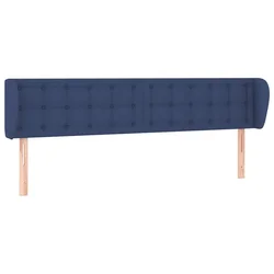 Vidaxl Vzglavje z ušesi modro 203x23x78/88 cm blago