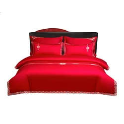 Luolai Komplet posteljina, 4 dela, 220x250cm, Crvena