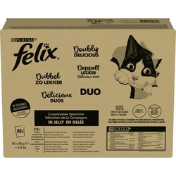 FELIX mokra hrana za mačke Fantastic Duo - mesni izbor (12x85g), 6800g