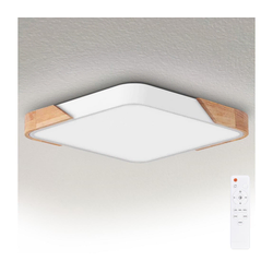 Brilagi - LED prigušiva svetiljka PILANA LED/60W/230V hrast/bela 56x56 cm + daljinski upravljač