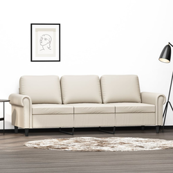vidaXL Trosed krem 180 cm umetno usnje