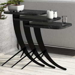 Hanah Home Set klub stočića Pion, 3 komada, Crni
