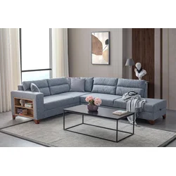 Atelier del Sofa Ugaona garnitura na razvlačenje Tloft Left, 230 x 285 cm, Siva