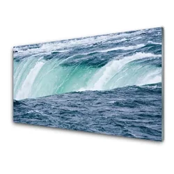 tulup.si Slika na steklu Slap narava vode 140x70 cm 2 obešalnika
