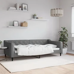 shumee Raztegljiva postelja temno siva 90x200 cm blago