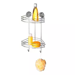 WENKO 20885100-Ugaona polica VACUUM-LOC RUND STAH 24,5x41 cm sjajni hrom