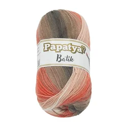 Bellatex Preja PAPATYA BATIK - 100g / 360 m - lososova, rjava