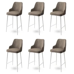 Hanah Home Set barskih stolica Enox, 6 komada, Bež-beli