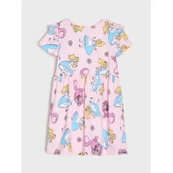 Sinsay - Pamučna duks-haljina Alice in Wonderland - pastelno roze