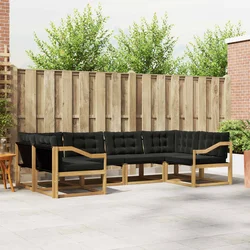Set vanjskih sofa s jastukom 6 pcs Bijela i crna
