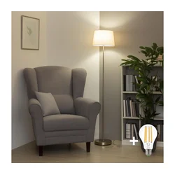 Brilagi - LED podna lampa CERIA 1xE27/40W/230V prečnik 30 cm bež/mat hrom