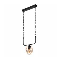 Luster na lancu MORGAN 1xE27/60W/230V crni/bakreni