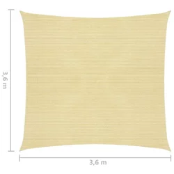 Den Senčno Jadro HDPE Kvadratno 3.6x3.6 m Bež