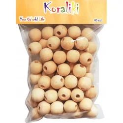 Aliga Lesene perle 18 mm, pakiranje 60 kosov.