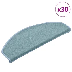Prostirke za stepenice 30 kom 65x24x4 cm morsko plave poluokrugle velike