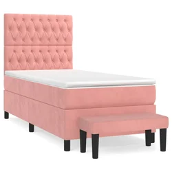 Vidaxl Box spring postelja z vzmetnico roza 80x200 cm žamet