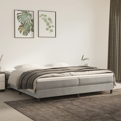vidaXL Box spring posteljni okvir svetlo siv 200x200 cm žamet