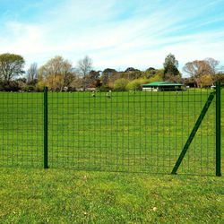 vidaXL Set Euro ograda s podzemnim šiljcima 25x1 m čelik zelena
