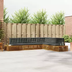 Set vanjskih sofa s jastukom 6 Komad Prirodna i antracit