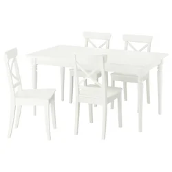 ROSENTORP / ROSENTORP Sto i 4 stolice, bela/bela, 155/215x87 cm