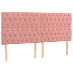 Vidaxl Vzglavje postelje roza 200x7x118/128 cm žamet