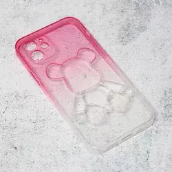 TELEMPIRE Maska za iPhone 12 6.1 Violet bear tip 3 providno-roze