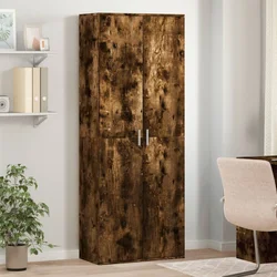 Visoka komoda dimljeni hrast 70x35x180 cm konstruiranog drva