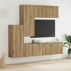TV zidna jedinica 5 pcs Umjetnički hrast Konstruirano drvo