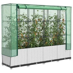 Povišena gredica s pokrovom za staklenik 160 x 40 x 138 cm