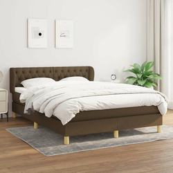 shumee Box spring postelja z vzmetnico temno rjava 140x200 cm blago