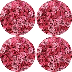 Bertoni Home Unisexs 4 Round Table Pads Set Valentine Roses